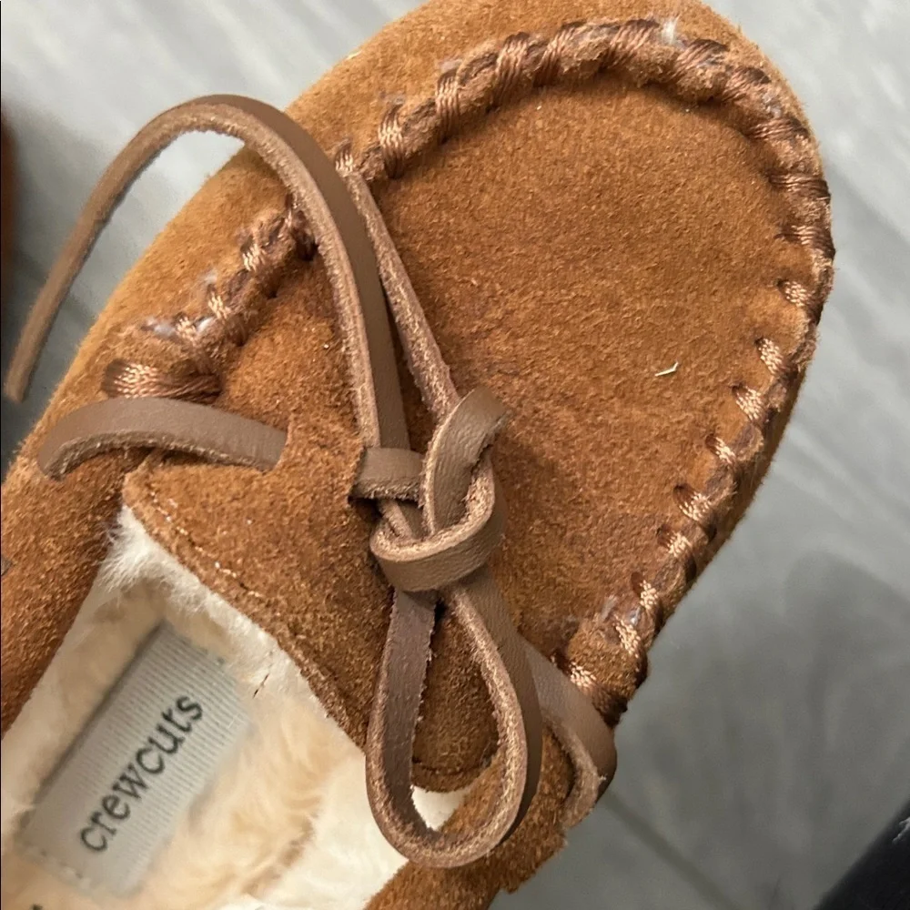 Crewcuts Brown Kids Moccasins with Bow Detail